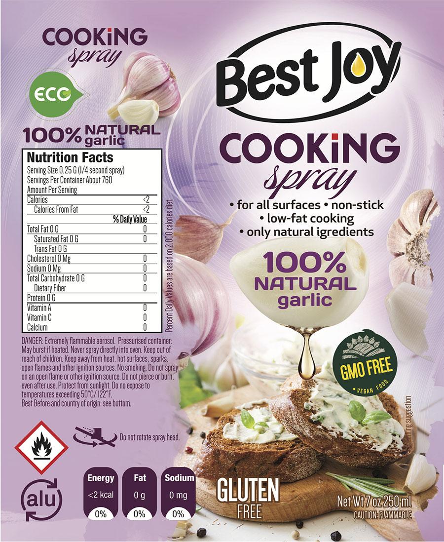 Best Joy Ειδικά Προϊόντα Cooking Spray 100% Natural Garlic 250 ml 