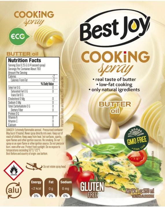 Best Joy Ειδικά Προϊόντα Cooking Spray Butter Oil 250 ml 