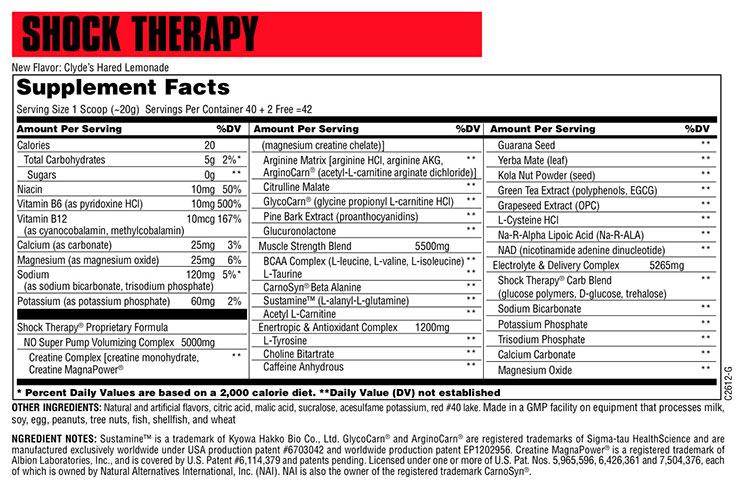 Universal Nutrition - Νιτρικά Οξείδια - Nitric Oxide - Shock Therapy 840 gr