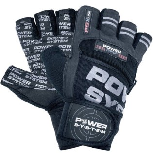 Power-System-Wrist-Wrap-Gloves-Power-Grip-Black