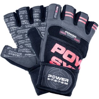 Power-System-Wrist-Wrap-Gloves-Power-Grip-Red